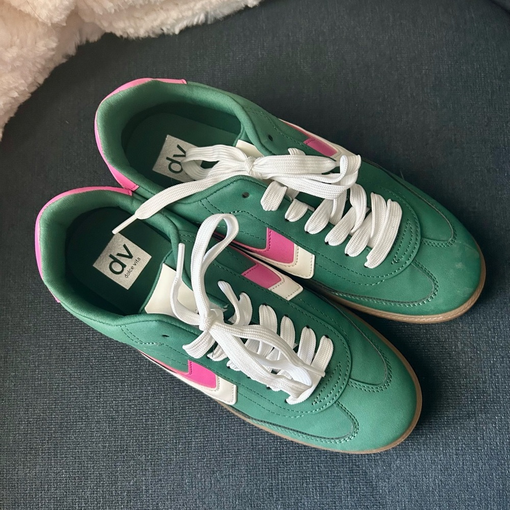 Dolce Vita Green and Pink Athletic Sneakers